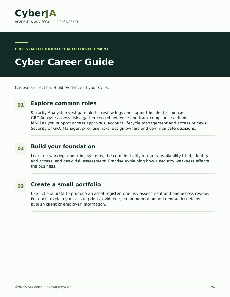 CyberJA Cyber Career Guide PDF cover